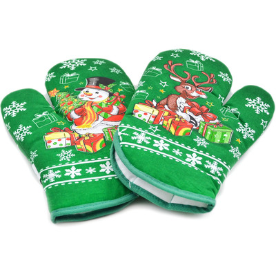 Textile Mittens for Oven Reindeer And Snowman