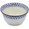 Polish Pottery Mixing Bowl 12-inch (8 quarts) Blue Zinnia