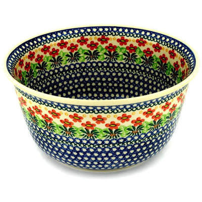 Polish Pottery Mixing Bowl 12-inch (8 quarts) Buenos Dias