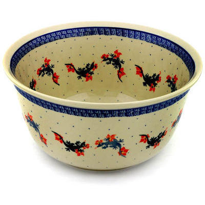 Polish Pottery Mixing Bowl 12-inch (8 quarts) Children&#039;s Dragon Play