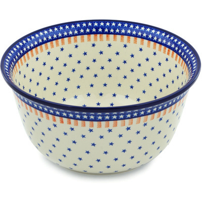 Polish Pottery Mixing Bowl 12-inch (8 quarts) Classic Americana