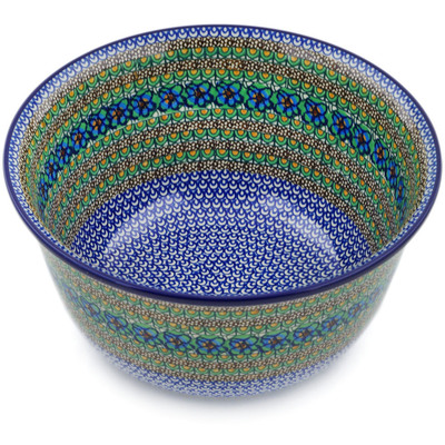 Polish Pottery Mixing Bowl 12-inch (8 quarts) Mardi Gra UNIKAT
