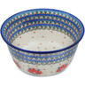 Polish Pottery Mixing Bowl 12-inch (8 quarts) Pink Forget Me Not UNIKAT