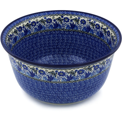 Polish Pottery Mixing Bowl 12-inch (8 quarts) Royal Garden UNIKAT