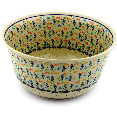 Polish Pottery Mixing Bowl 12-inch (8 quarts) Seaside Splendor