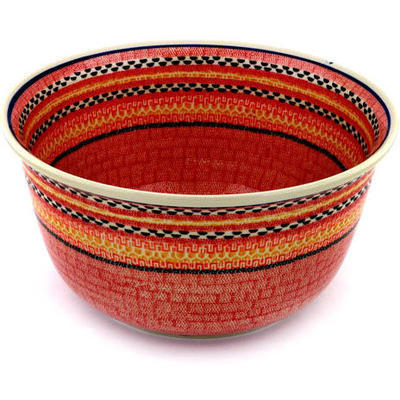 Polish Pottery Mixing Bowl 12-inch (8 quarts) Solar Flare