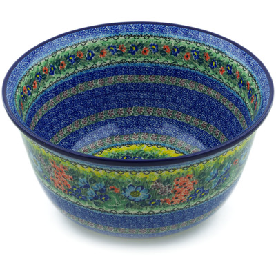 Polish Pottery Mixing Bowl 12-inch (8 quarts) Splendid Meadow UNIKAT
