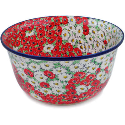 Polish Pottery Mixing Bowl 12-inch (8 quarts) Spring Blossom Harmony UNIKAT