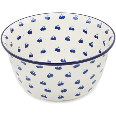 Polish Pottery Mixing Bowl 12-inch (8 quarts) Wild Blueberry