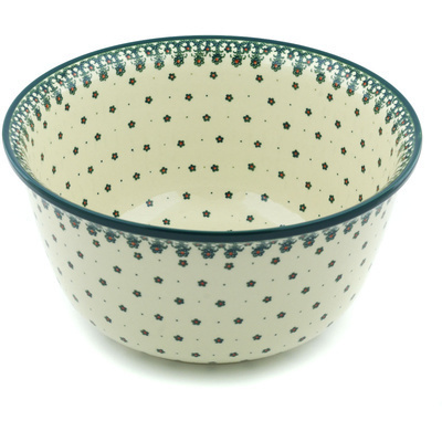 Polish Pottery Mixing Bowl 12-inch (8 quarts) Winter Garden