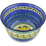 Polish Pottery Mixing Bowl 12-inch (8 quarts) Yellow Garden UNIKAT