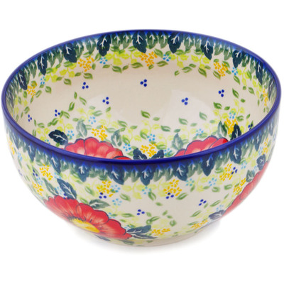 Polish Pottery Mixing bowl, serving bowl Bloom Tales UNIKAT