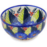 Polish Pottery Mixing bowl, serving bowl Blue Bouquet UNIKAT