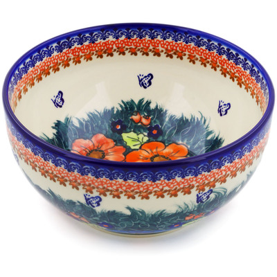 Polish Pottery Mixing bowl, serving bowl Butterfly Splendor