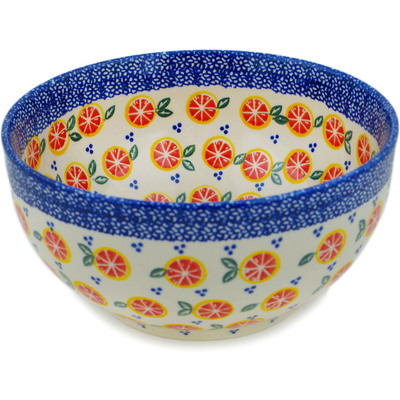 Polish Pottery Mixing bowl, serving bowl Citrus Craze