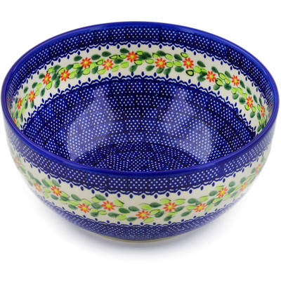 Polish Pottery Mixing bowl, serving bowl Elegant Garland