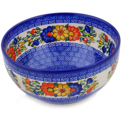Polish Pottery Mixing bowl, serving bowl Fall Garden UNIKAT