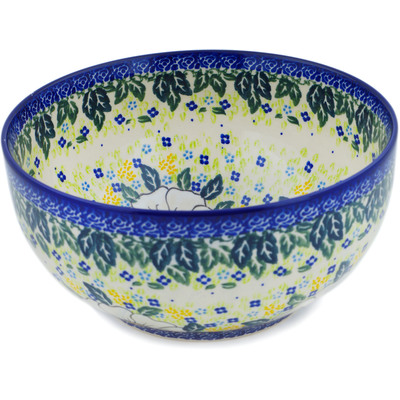 Polish Pottery Mixing bowl, serving bowl Floral Fantasy