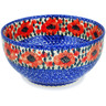 Polish Pottery Mixing bowl, serving bowl Lone Poppy UNIKAT