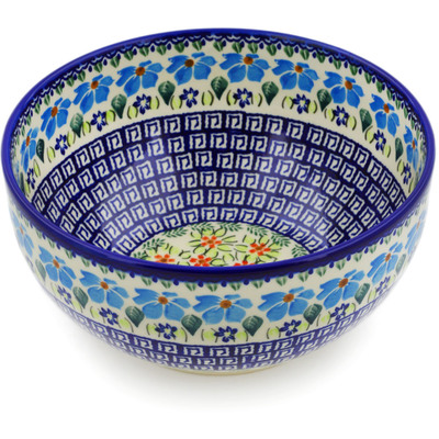 Polish Pottery Mixing bowl, serving bowl Pansy Morning