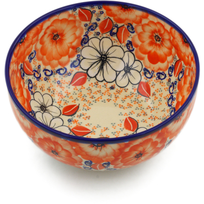 Polish Pottery Mixing bowl, serving bowl Poppy Passion