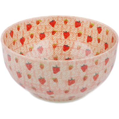 Polish Pottery Mixing bowl, serving bowl Scrumptious Strawberries