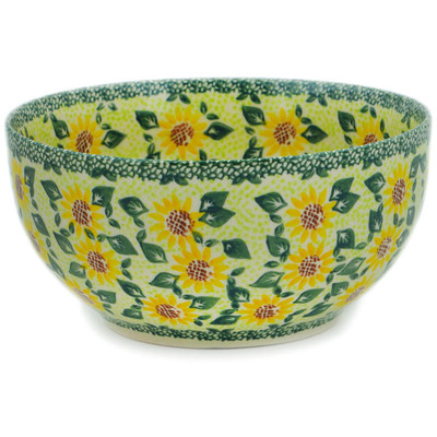 Polish Pottery Mixing bowl, serving bowl Sunflower Fields