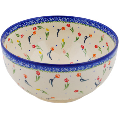 Polish Pottery Mixing bowl, serving bowl Tulip Meadow