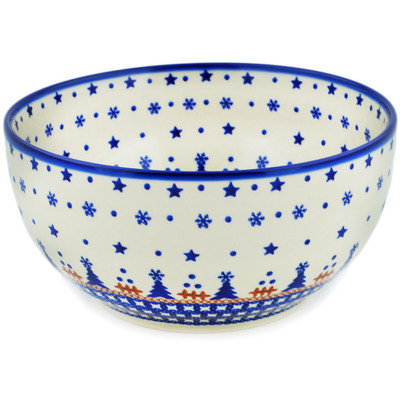 Polish Pottery Mixing bowl, serving bowl Winter Snow