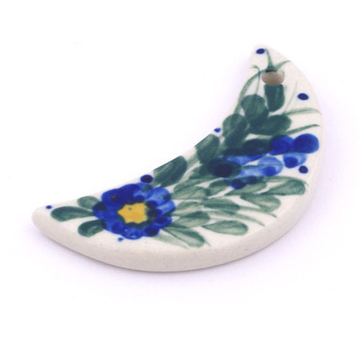 Polish Pottery Moon Ornament 3&quot;