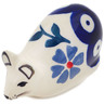 Polish Pottery Mouse Figurine 2&quot; Peacock Forget-me-not
