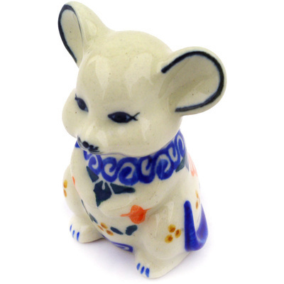Polish Pottery Mouse Figurine 3&quot; Amarillo