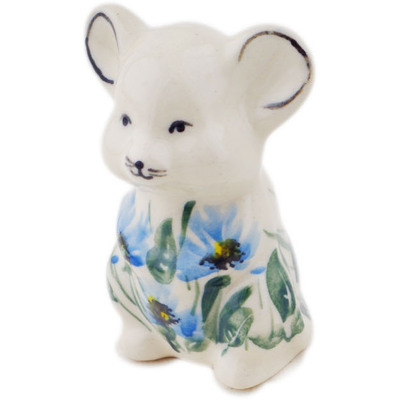 Polish Pottery Mouse Figurine 3" Open Fields