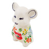 Polish Pottery Mouse Figurine 3&quot; Ring Of Meadow Flowers