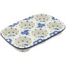 Polish Pottery Muffin Pan 11&quot; Blue Spring