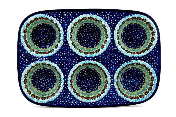 11 Muffin Pan - Sunburst Daisies — Polish Pottery House