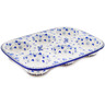 Polish Pottery Muffin Pan 11&quot; Spring Dragonfly