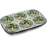 Polish Pottery Muffin Pan 11&quot; Strawberries And Cream UNIKAT