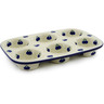 Polish Pottery Muffin Pan 11&quot; Wild Blueberry