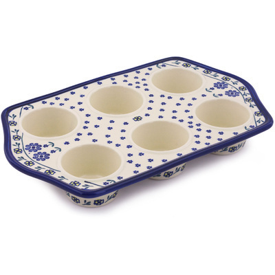 Polish Pottery Muffin Pan 14&quot;