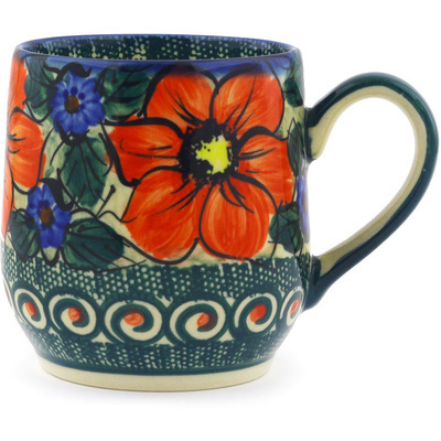 Polish Pottery Mug 10 oz Amber Sunrise UNIKAT