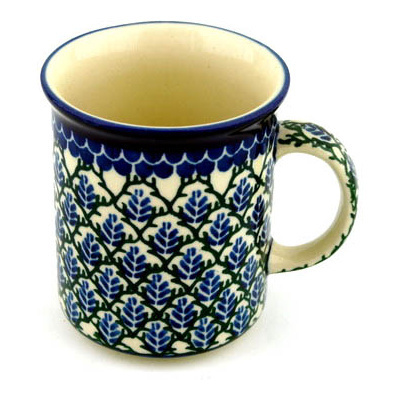 Polish Pottery Mug 10 oz Aspen Leaf Trellis
