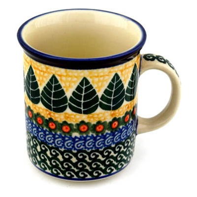 Polish Pottery Mug 10 oz Aspen Leaves