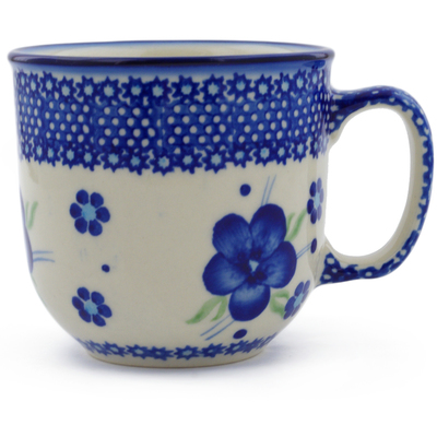 Polish Pottery Mug 10 oz Bleu-belle Fleur