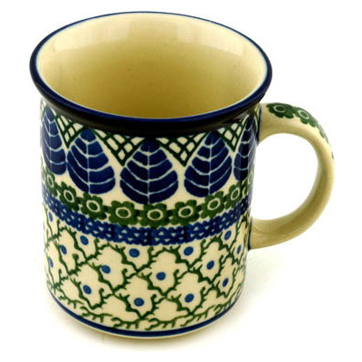 Polish Pottery Mug 10 oz Blue Alpine