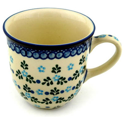 Polish Pottery Mug 10 oz Blue Alysum Patch