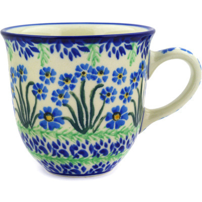 Polish Pottery Mug 10 oz Blue April Showers
