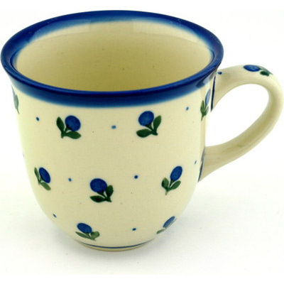 Polish Pottery Mug 10 oz Blue Buds