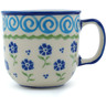 Polish Pottery Mug 10 oz Blue Bursts