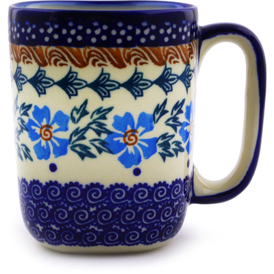 Polish Pottery Mug 10 oz Blue Cornflower